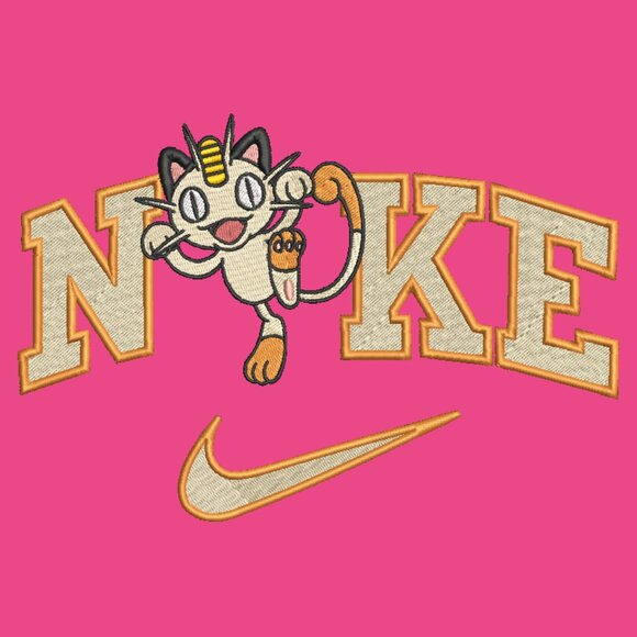 Nike Pokemon Meowth Embroidered Adult Unisex Crewneck Sweatshirt Cozy - Picture 12 of 15